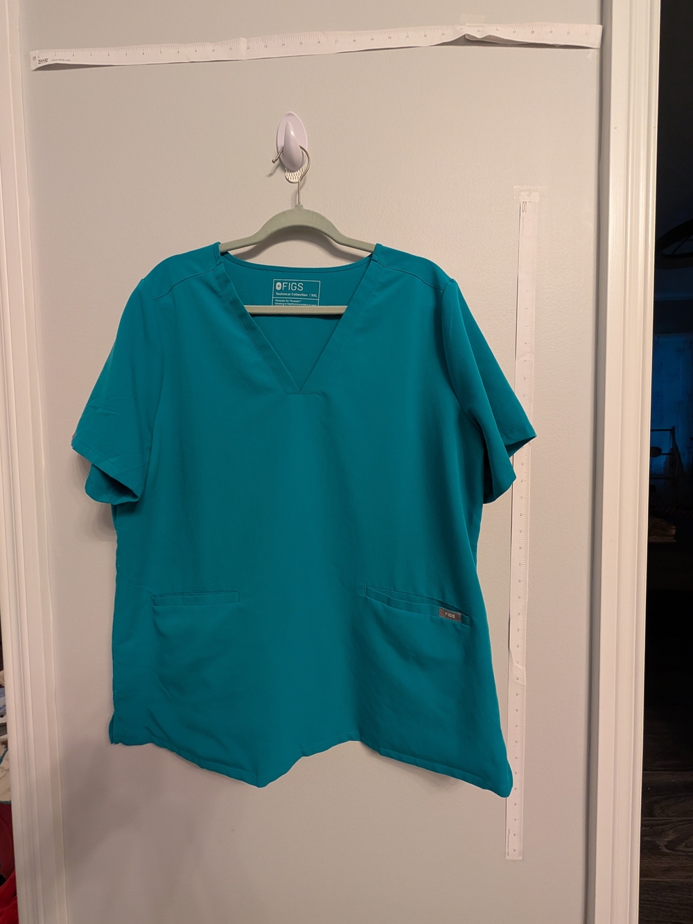 Figs Teal V-Neck Short Sleeve Medical Scrub Top Dr.Nurse Medical Dentist SizeXXL
